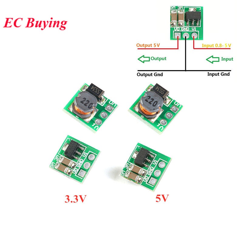 DC-DC 0.9-3.3V to 3.3V 0.9-5V to 5V 500mA Mini Step Up Boost Power ...
