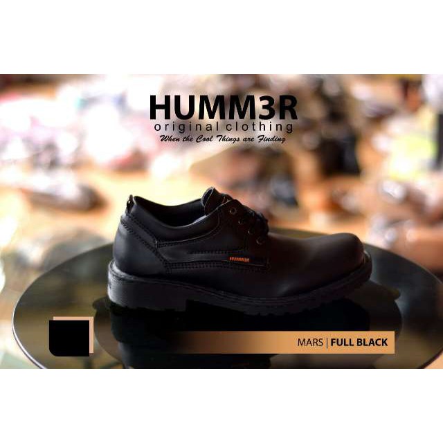 Hummer Mars Full Black Original Formal Office Work Shoes BIG SIZE Jumbo
