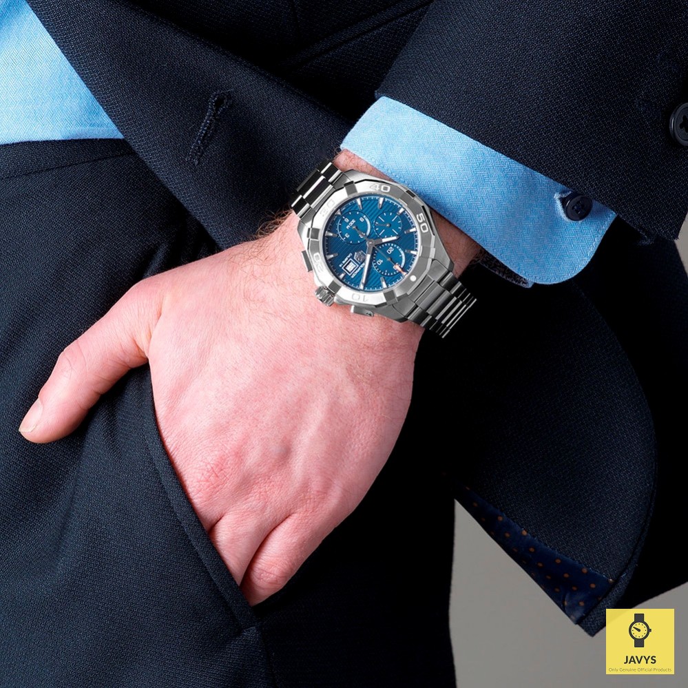 TAG Heuer Aquaracer CAY2112.BA0927 Men s Analog Watch Chronograph Automatic 43mm SS Bracelet Blue Genuine Shopee Malaysia