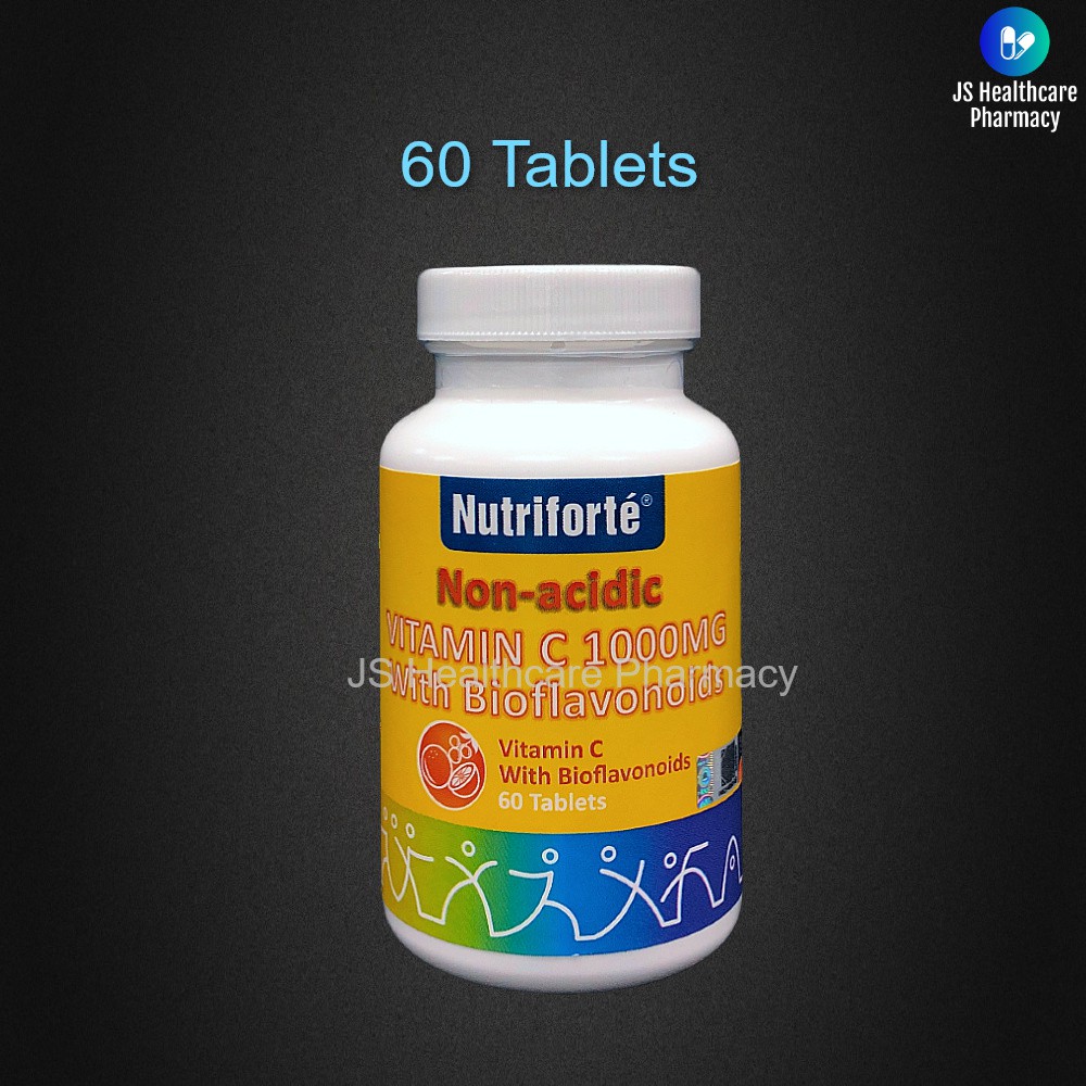 Nutriforte NonAcidic Vitamin C 1000mg With Bioflavonoids 60 Tablets