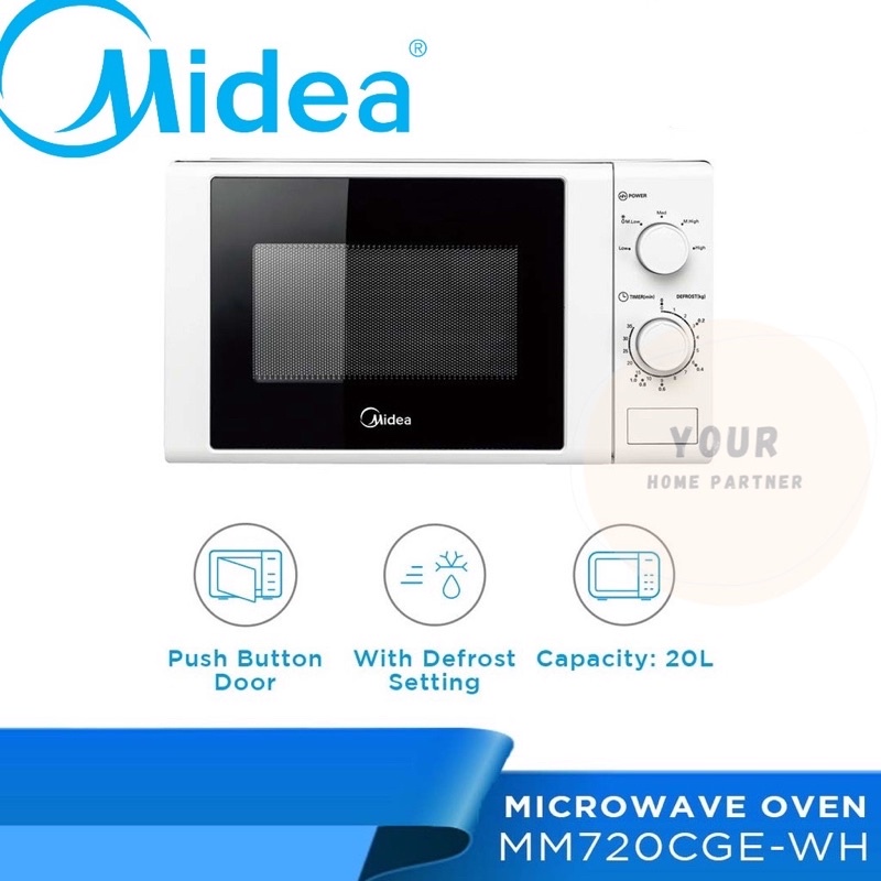 Midea Microwave Oven 20L MM720CGE-WH | Shopee Malaysia