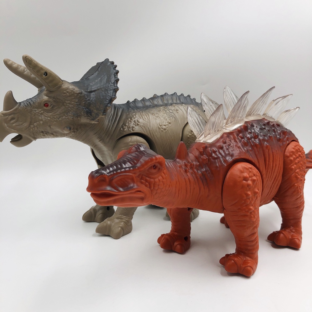 Electric Toy Stegosaurus and Triceratops Dinosaur With Light Sound ...