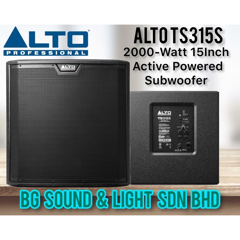 ALTO TS315S 2000W 2000watt 15 Inch Active Powered Subwoofer Plug And