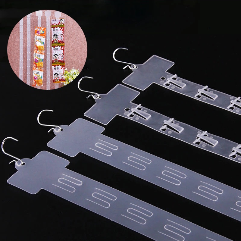 Supermarket Snack Plastic Hanging Bar / PP Display Hook Transparent