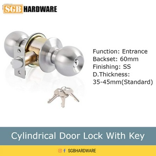 Stainless Steel Door Lock W/ Key For Wooden Door Bedroom Home Security  System SS