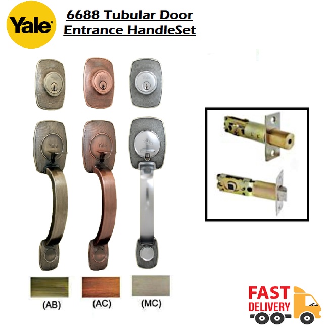 Yale 6688 Tubular Door Locks Entrance Handle Set Pemegang Pintu Rumah