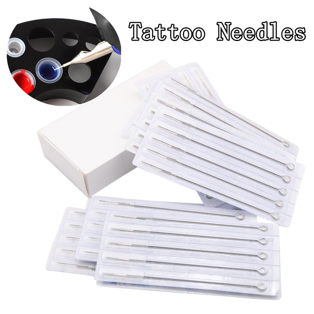 Disposable Tattoo Needle Set 10 Pcs 5rl / 5m1 Stainless Steel Kit for
