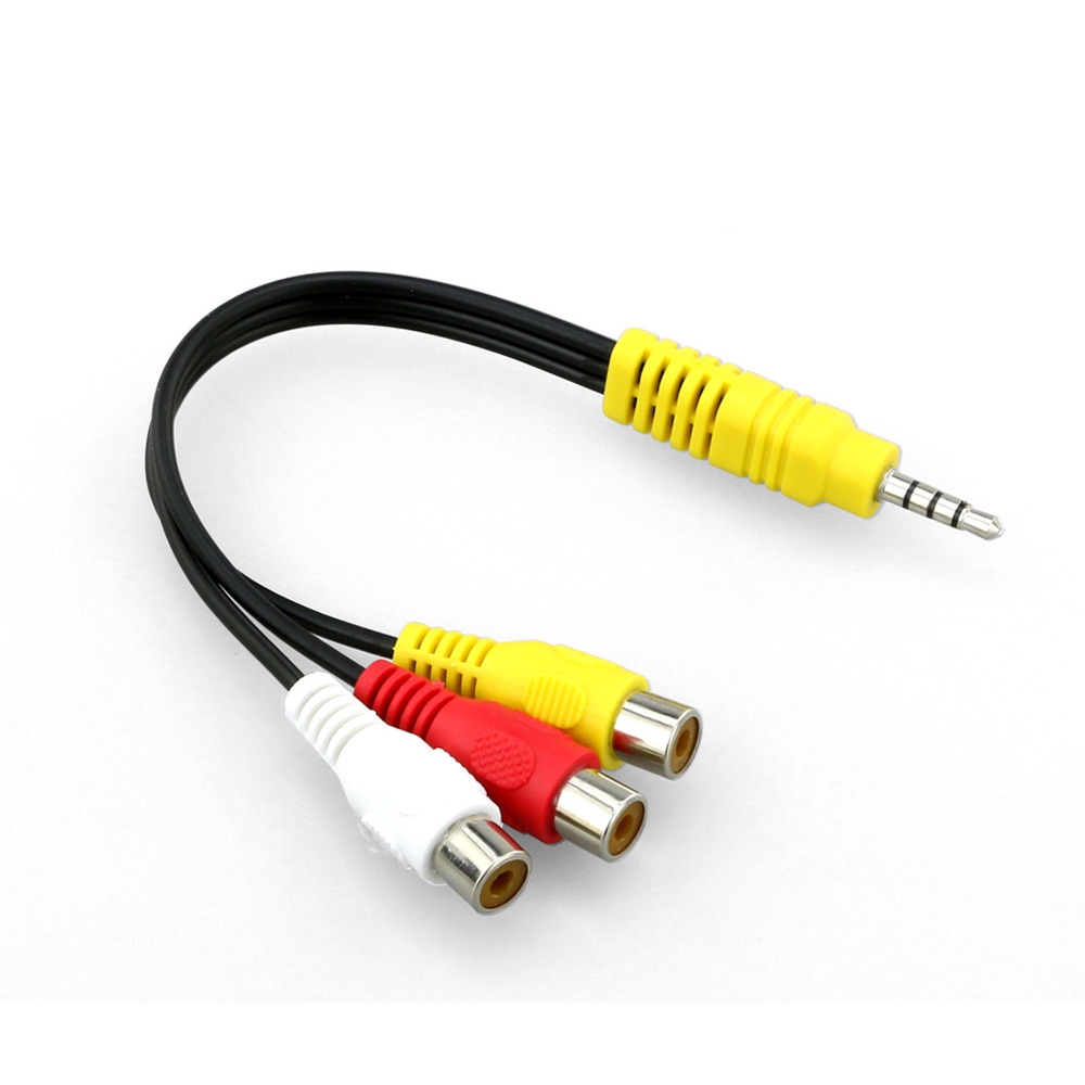 3.5mm Mini Aux Male Stereo Right to 3 RCA Female Audio Video AV Cable | Shopee Malaysia