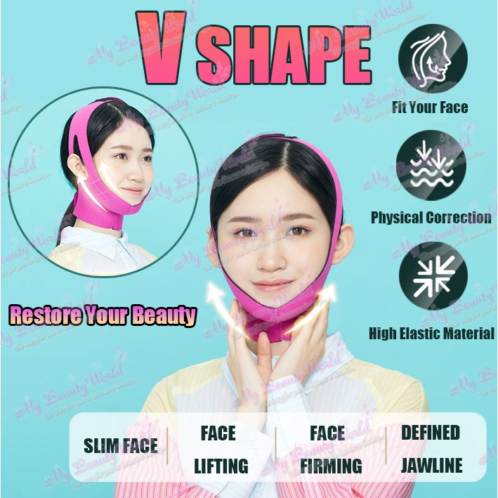 V Shape Thin Face Lift V Face Slim Face Lift Up Belt (Rose Red ...