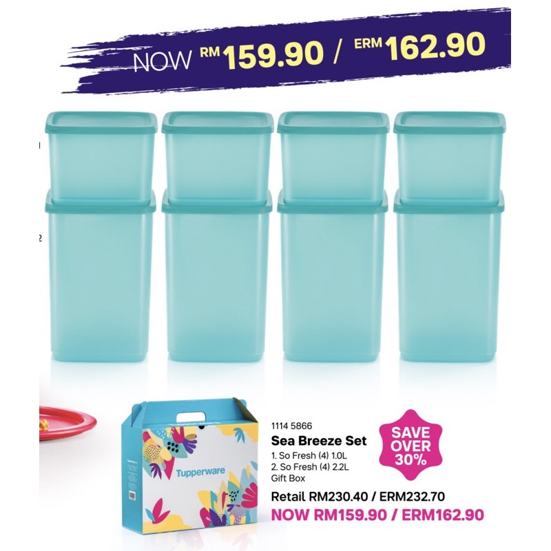 Tupperware sea shops set