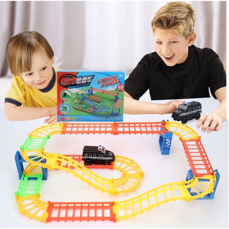 Car Track Roller Coaster Toys with DIY Assemble Mainan Kereta Litar ...