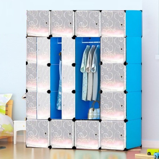 Rack Storage Cabinet Wardrobe With Almari Hanger (PN20BU) | Shopee Malaysia