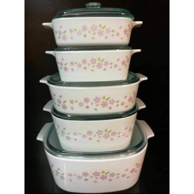 Corningware 10pcs casserole set Sakura Shopee Malaysia