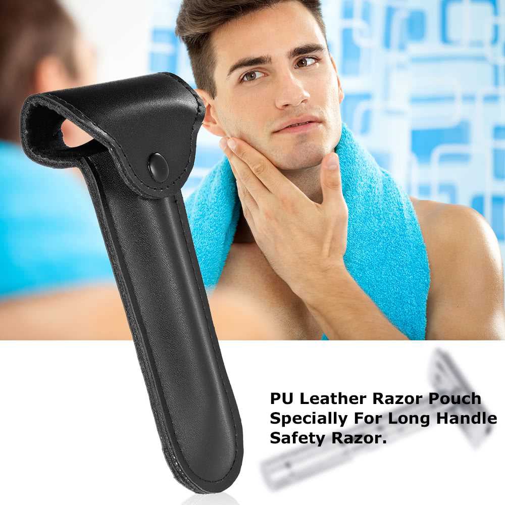 PU Leather Razor Pouch Handle Straight Long Safety Razor Case Long