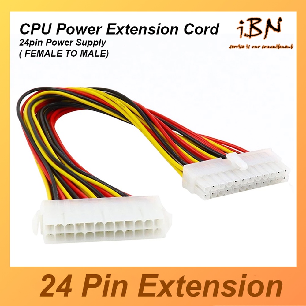 ATX 24 Pin Male to 24Pin Female Extension Cable for ATX Power | Shopee ...