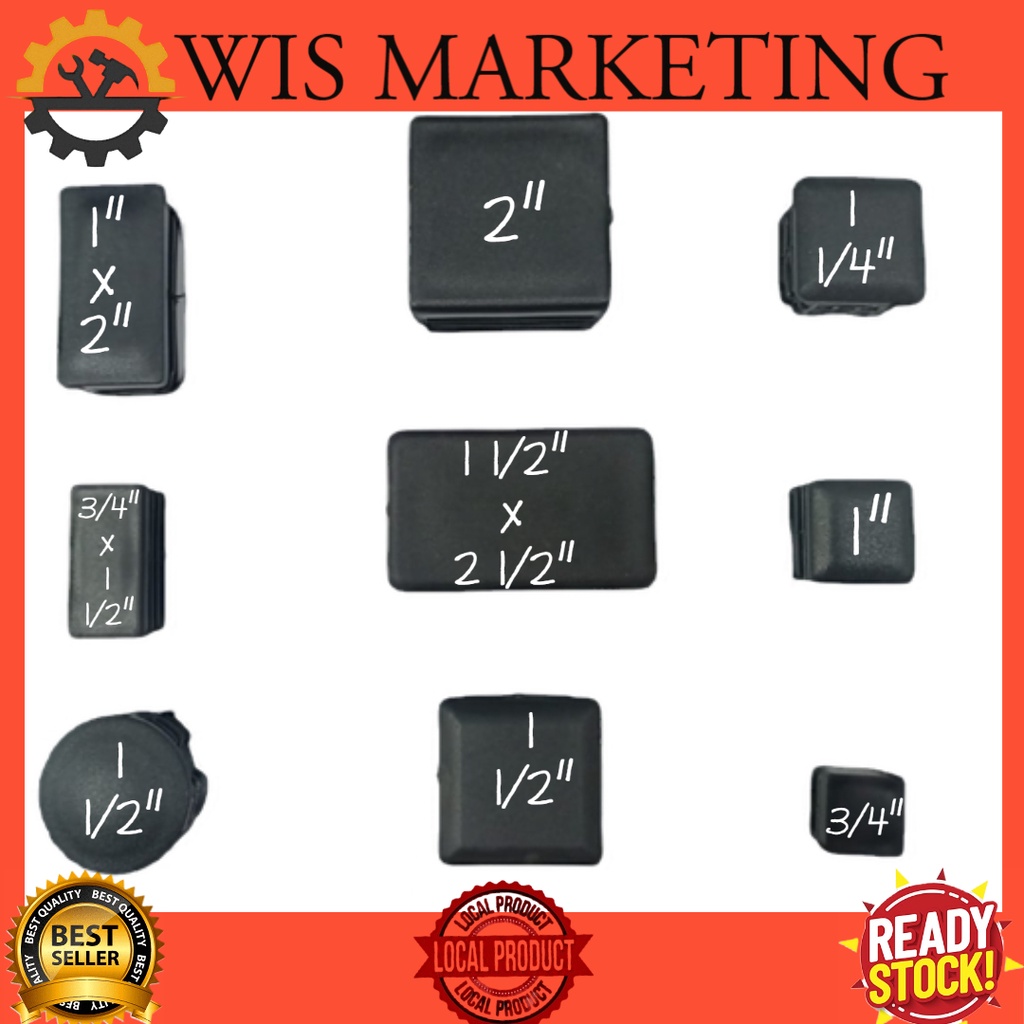 PVC Square Black Insert Table Chair Bottom Leg Tips Caps | Shopee Malaysia