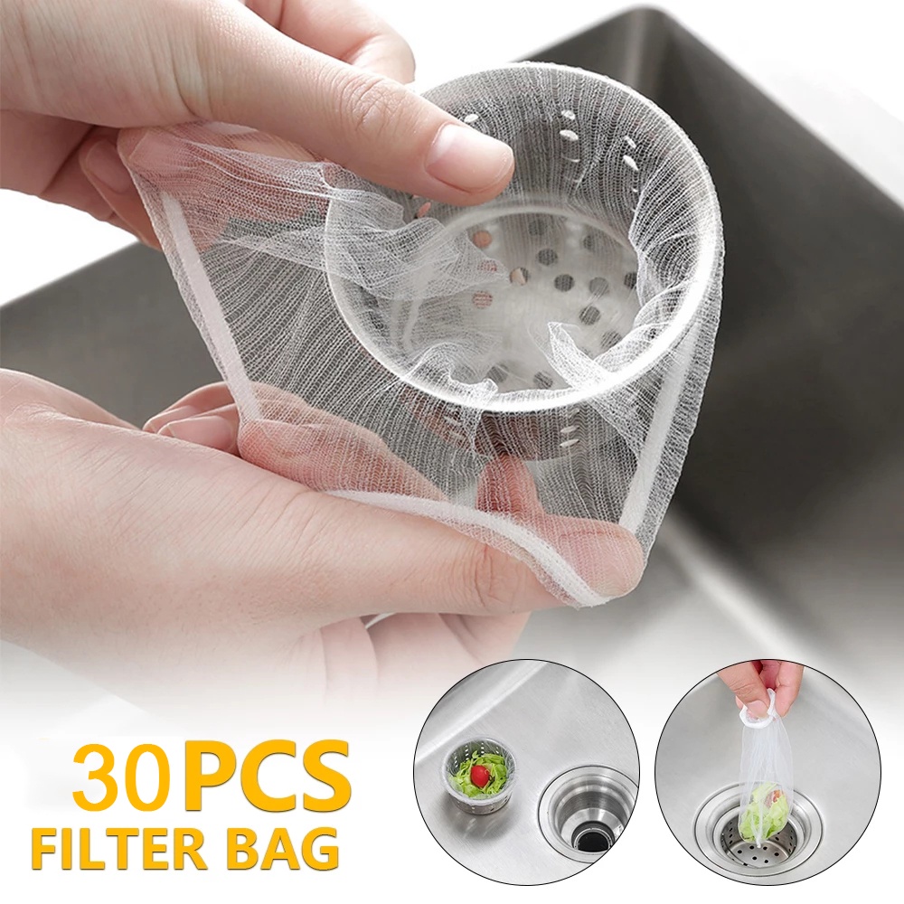 30Pcs Disposable Sink Filter Mesh Bag/Kitchen Bathroom Waste Filter ...