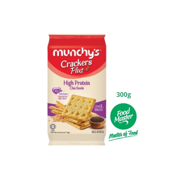 Munchys Cracker Plus High Protein Chia Seeds 300g Free Premium