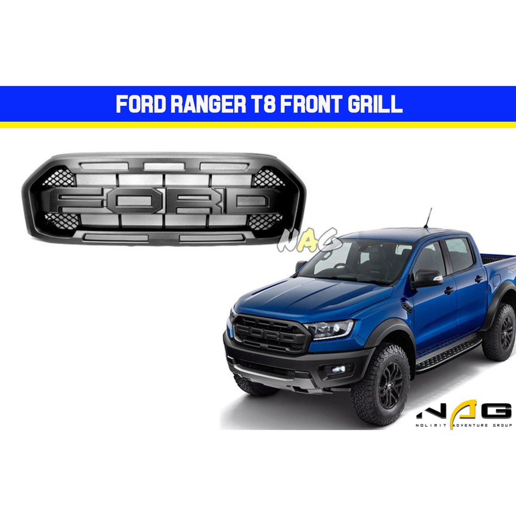 FORD RANGER T8 2018 2019 RAPTOR STYLE FONT GRILL COLOR BLACK NEW RANGER ...