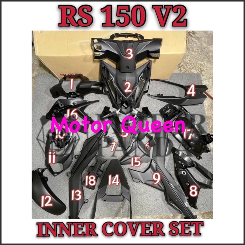 100% ORIGINAL HONDA RS150 V2 INNER SET / INNER COVER SET RS 150 ...