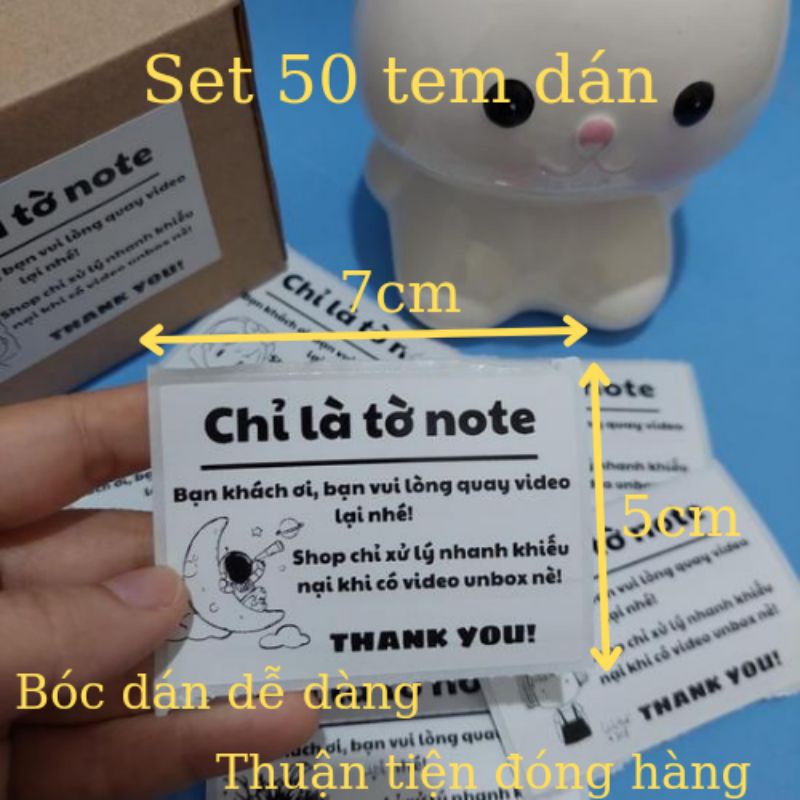 Set of 50 opening video recording note stickers, size 7x5cm | Shopee ...