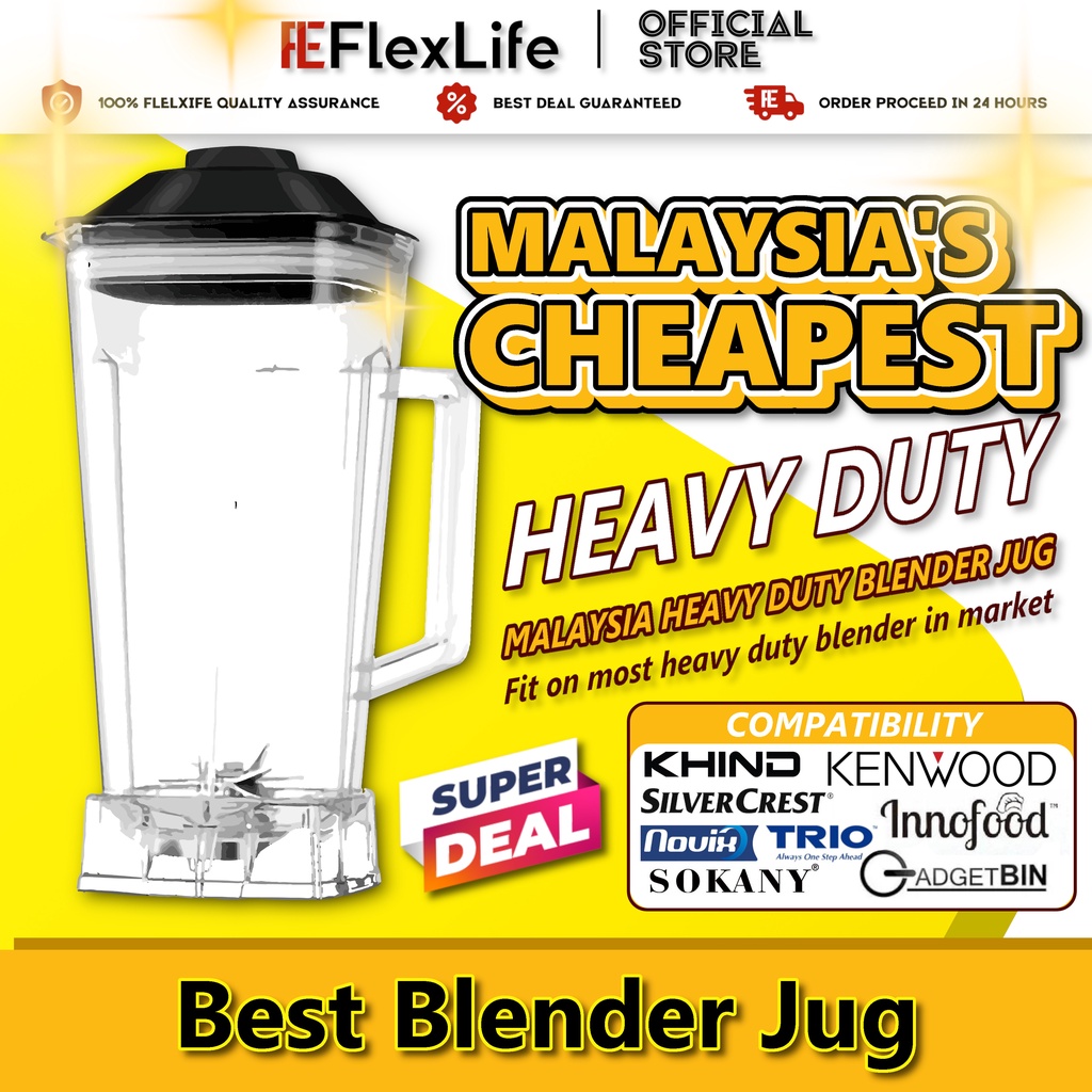 KENWOOD KHIND SILVER CREST Blender Jug Replacement Jug Compatible On Most Heavy Duty Blender