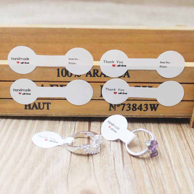 100pcs paper kraft /white paper ring price/size round labels self seal ...