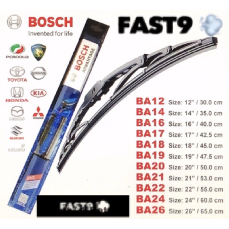 Bosch Advantage Wiper Blade Perodua Kenari Wira Satria Perdana New Putra Arena 20”17” 1 Pair 3876