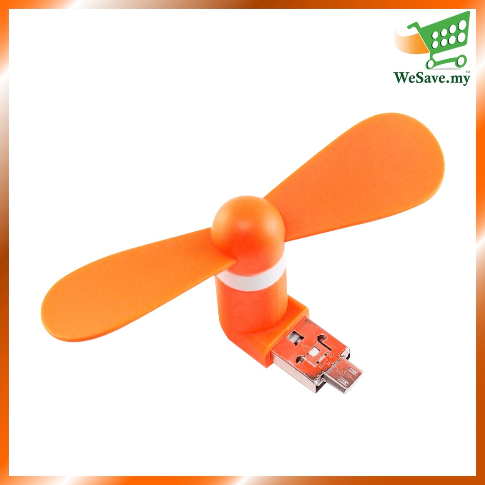 Portable Mini USB Fan for Android Smartphone / Devices Orange Colour ...