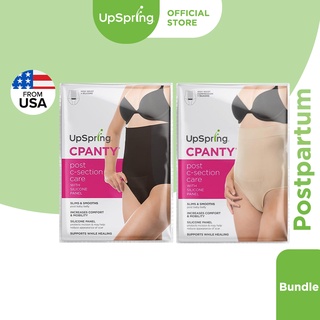 Upspring C-Panty C-Section Recovery Panty, High Waist Postpartum Compression  Underwear, (Nude & Black, S/M, L/XL), 2 Count