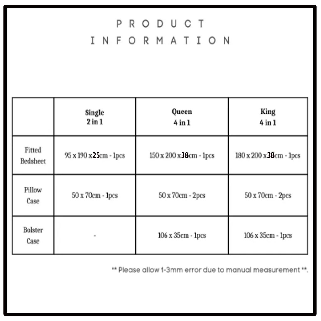 Standard Bed Sheet Sizes Guide Philippines (Size Chart in inches cm)