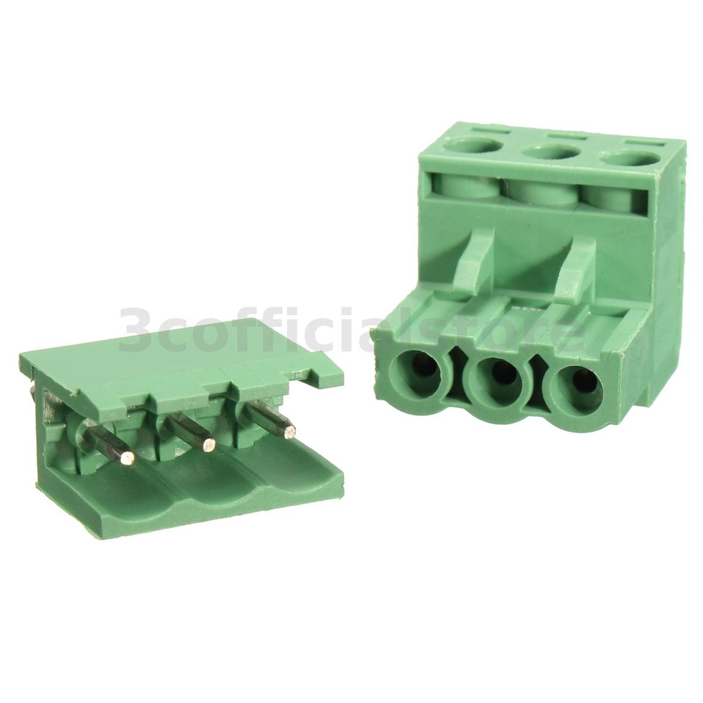 2 EDG 5.08mm Pitch 3Pin Plug-in Screw PCB Terminal Block Connector