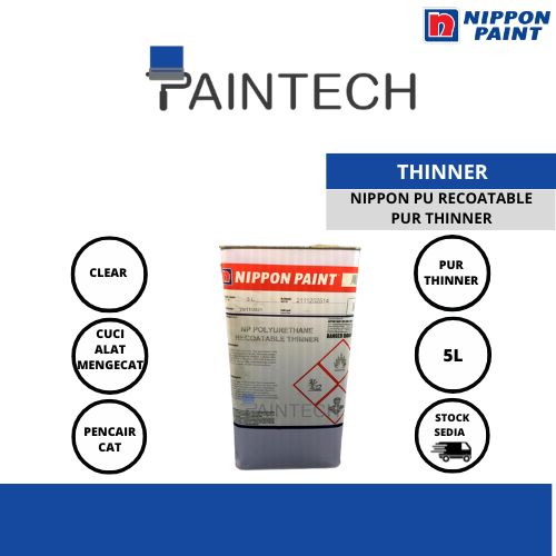 [100GENUINE] Nippon PU Recoatable Thinner 5L Thinner for