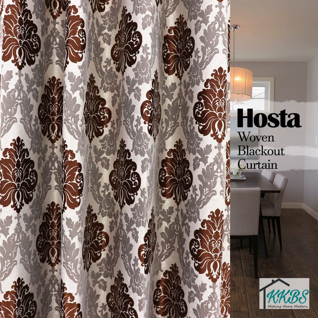 KKBS CURTAIN Hosta Langsir Woven 85% Blackout Siap Jahit Cangkuk & Ring ...