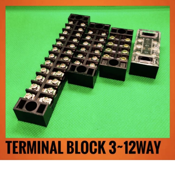 [READY STOCK] TERMINAL BLOCK TB1503(AC 600V/15A) 3WAY~ 12WAY WITH CLEAR ...