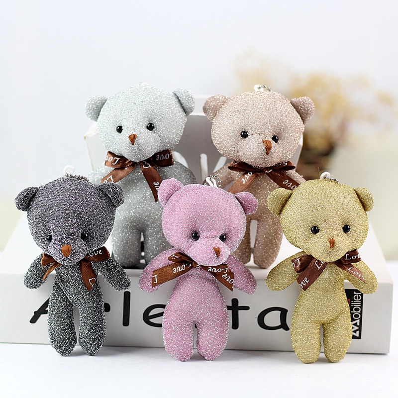 LLTOYS] 12CM Mini Teddy Bear Plushie Bear Keychain Teddy Bear DIY