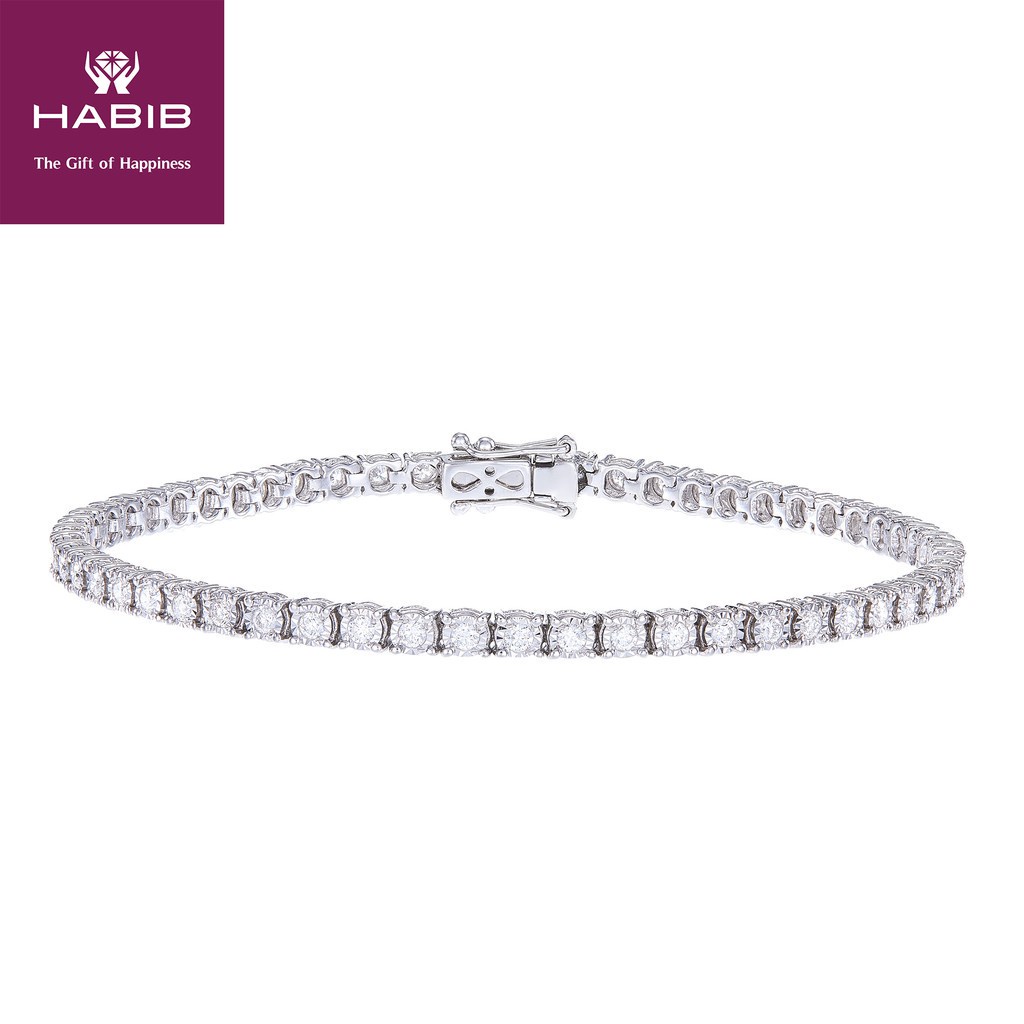 HABIB TENNIS Round Diamond Bracelet in 375/9K White Gold 67452(9C