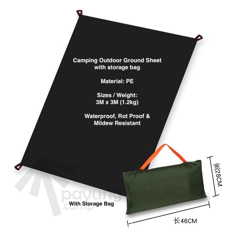 PAYUNG.CAMP Camping Ground Sheet Tent Ground Cloth Windshield