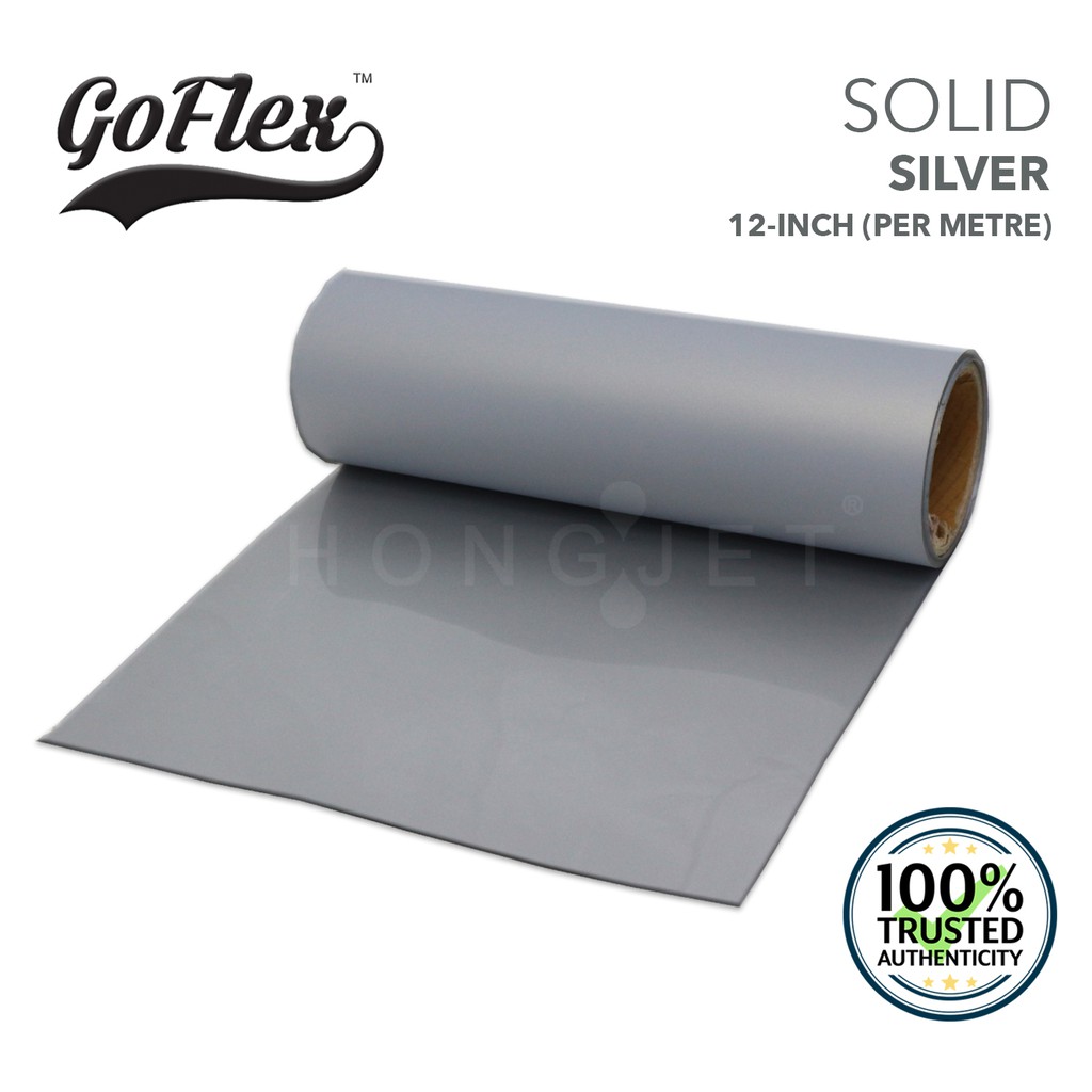 GoFlex Heat Transfer PU Vinyl 12-Inch (30.5cm) - Silver (Solid) - T ...