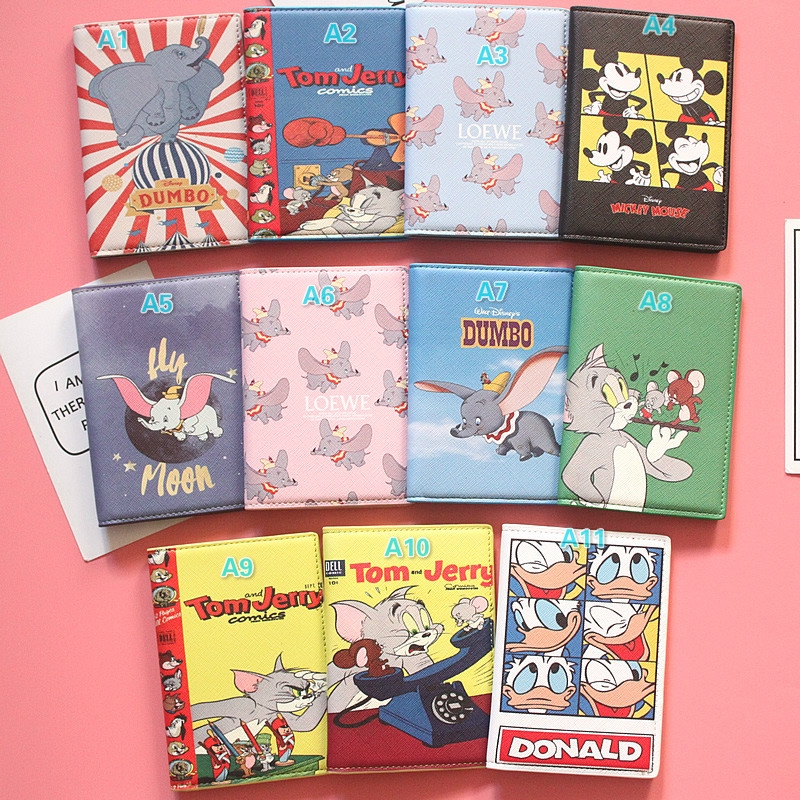 Cartoon Dumbo Print Cute Passport Cover Waterproof Passport Passport