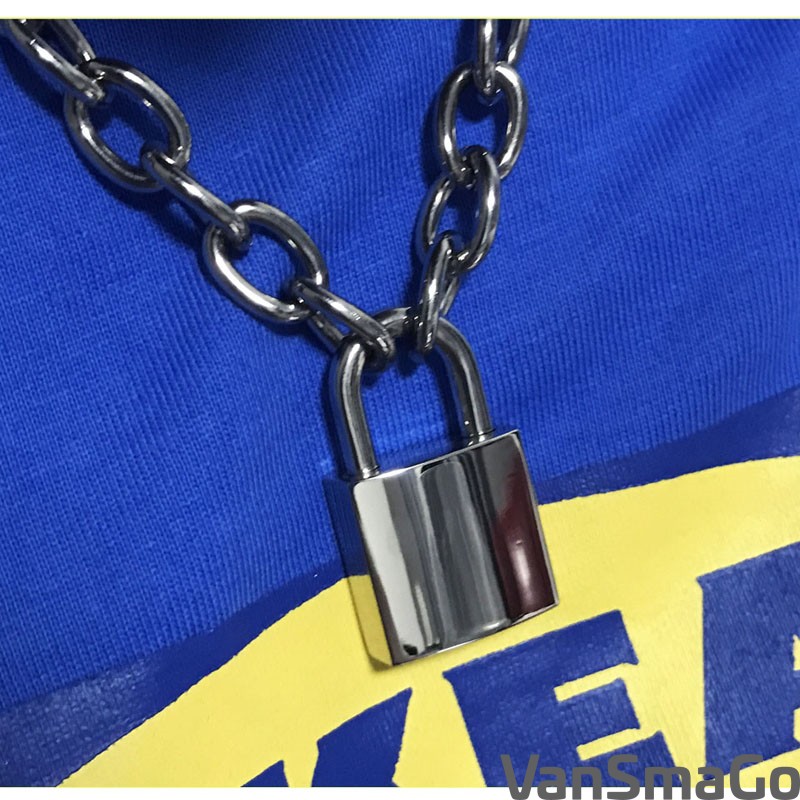 Handmade Men Women Unisex Chain Necklace Heavy Duty Square Lock Padlock