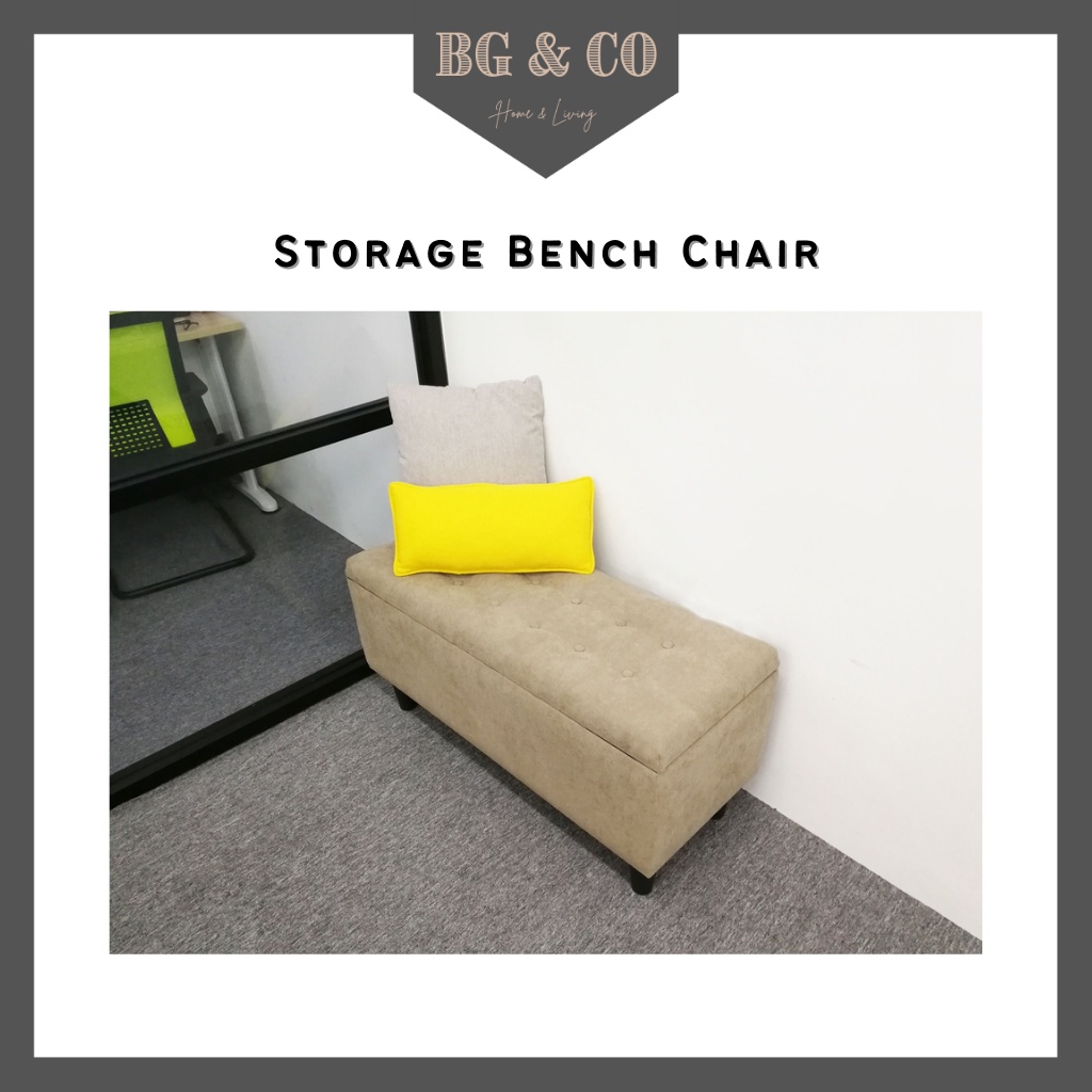 MAMBO Light Brown Storage Bench Chair Stool Storage Ottomans Stool