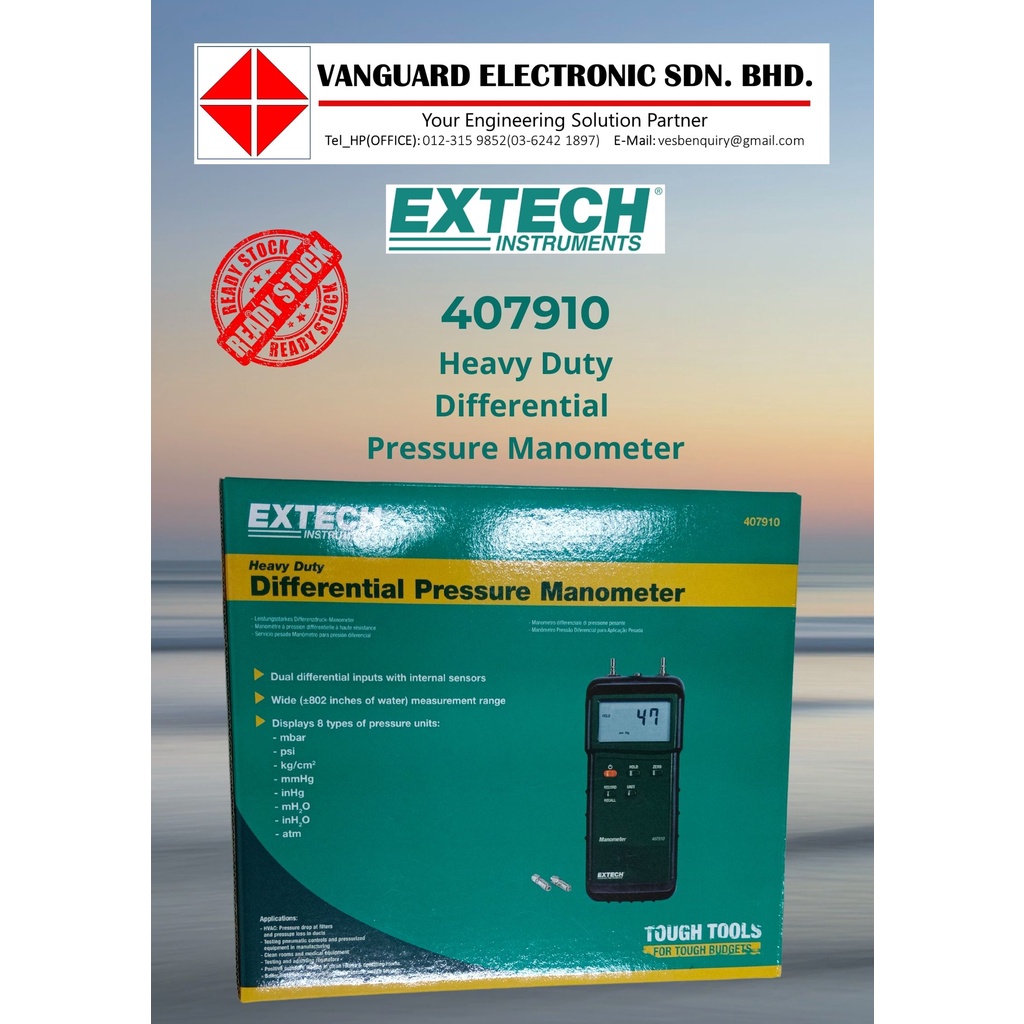 Extech Heavy Duty Differential Pressure Manometer 407910 Shopee Malaysia
