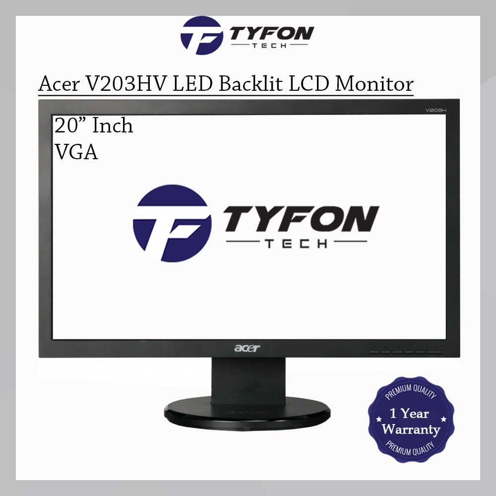 Acer 20 Inch Widescreen Led Backlit Lcd Monitor V203hv Refurbished