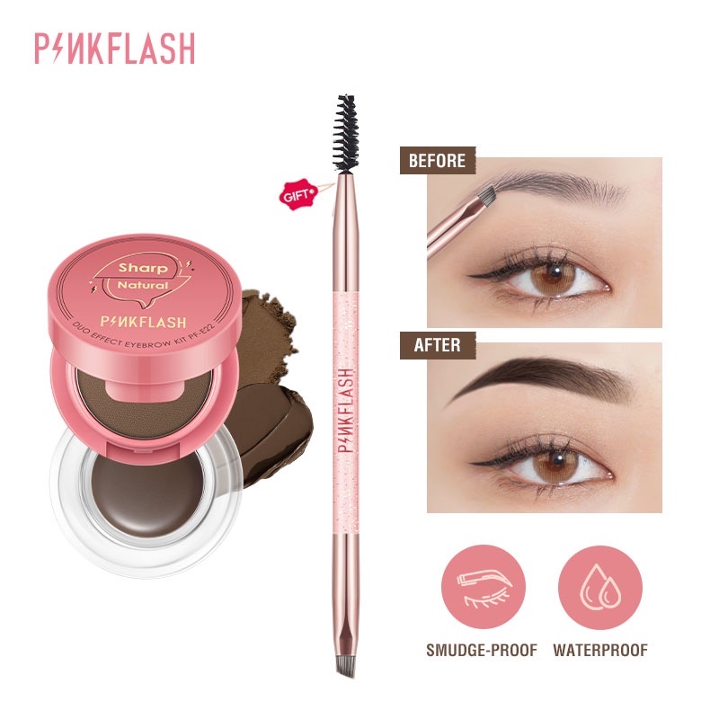 PINKFLASH 2in1 eyebrow cream & powder gel pomade Eyeliner Waterproof