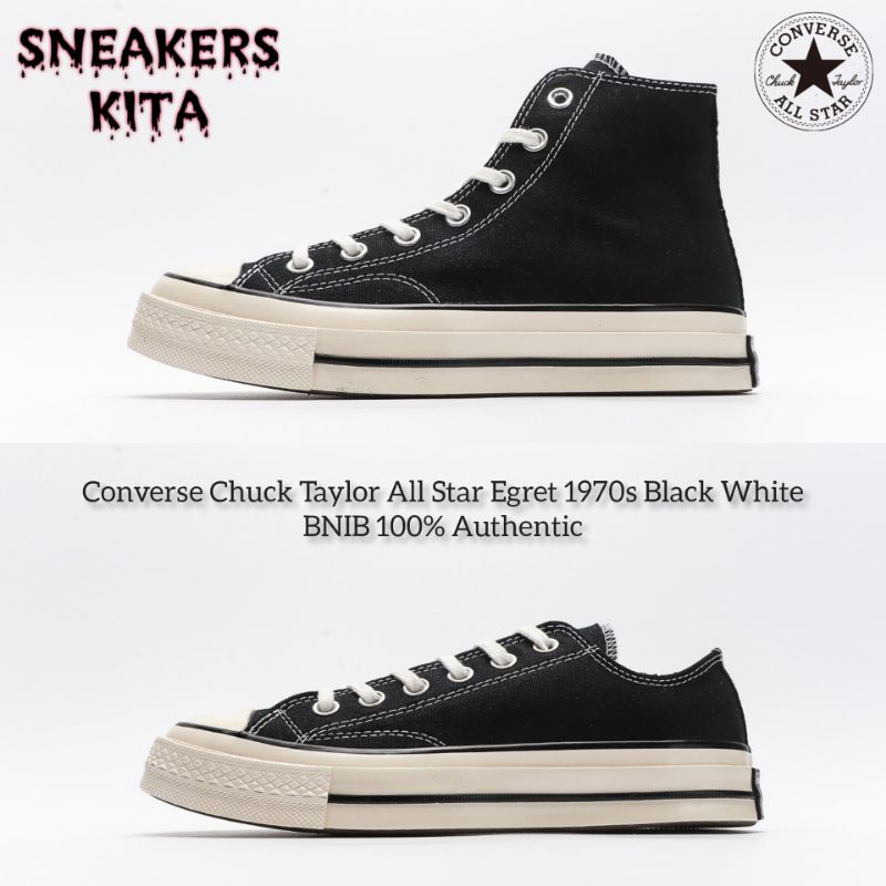 Converse Chuck Taylor All Star 1970s Black White Egret 100% Authentic ...