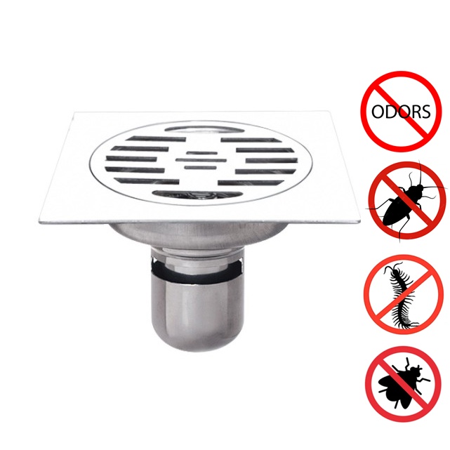 Floor Drain 15cm Traps 304 Stainless Steel Bathroom Shower Drain Cover