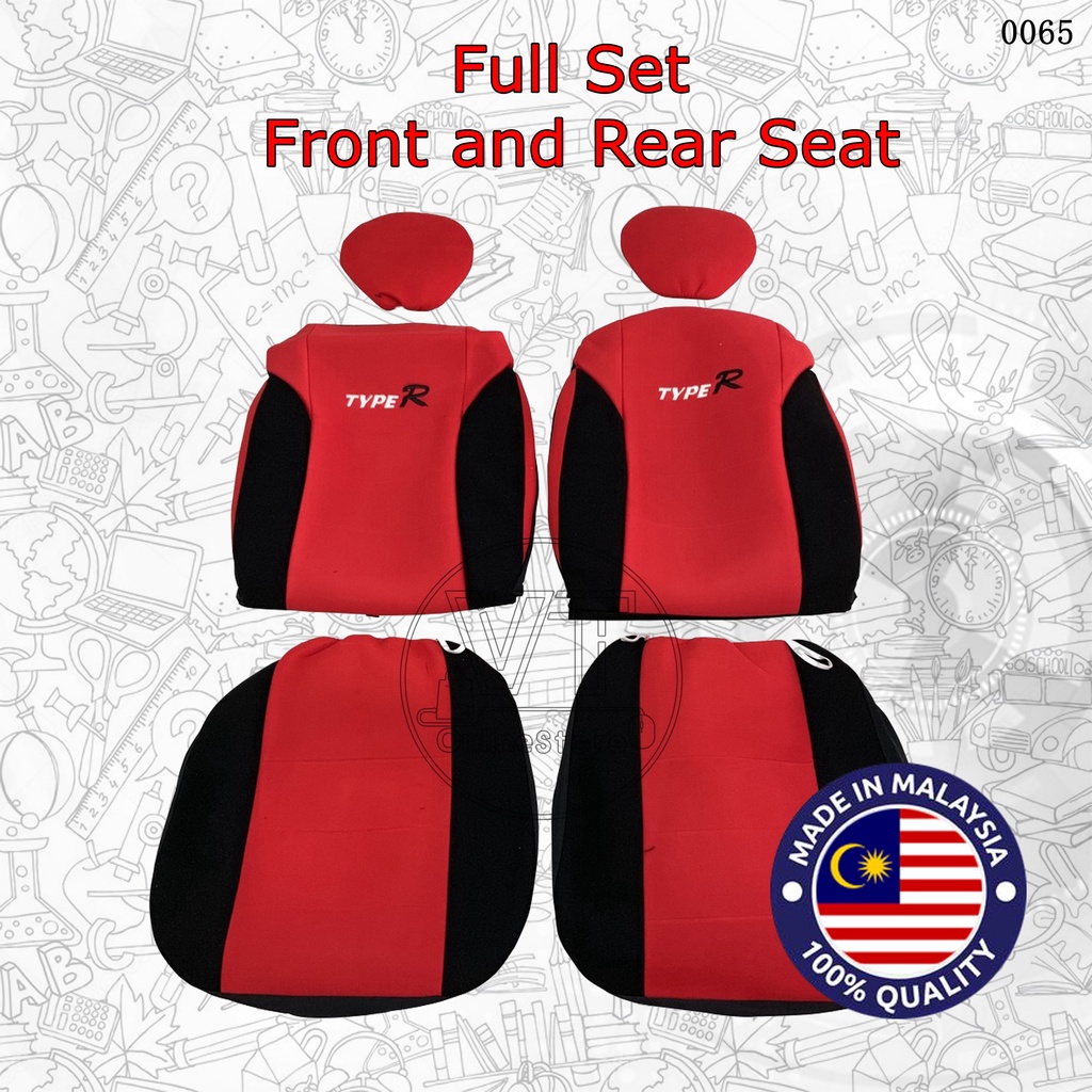 Universal For Wira Saga Type R Full Set Seat Cover Fabric Kain Full Set
