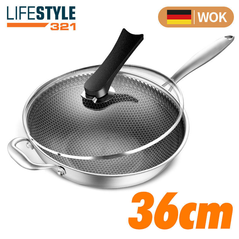 3 In 1 SUS 316 Stainless Steel Non-Stick Sasite Wok, Pot And Pan Kitchen  Cookware