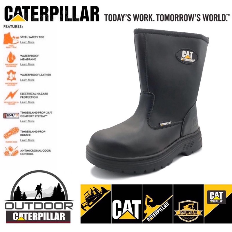 CAT HighCut Heavy Duty Working Boots Safety Boot Steel Toe Cap Steel Midsole Kasut Safety Caterpillar Lasak Waterproof